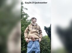 Jack Jerked Off A Powerful Dick in the park