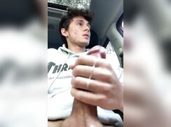 Wanking in The Car Twink Solo Public Cam Porn