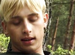 Gorgeous blond in the woods twink porn