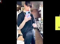 Aleks cumming in the kitchen