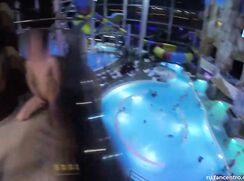 Jerking off in water park