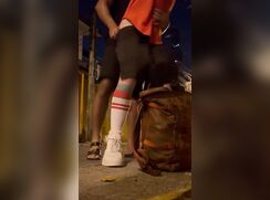 Nighttime public fuck and fist