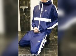 Cumming on Adidas tracksuit boys porn