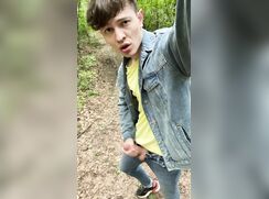 Hot Boy Jerking Big Dick OUTDOORS