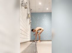 Shower and tossing of in the gym shower no one around boys porn