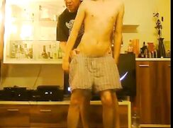 Gray; Daddy fondling his boy on cam porn