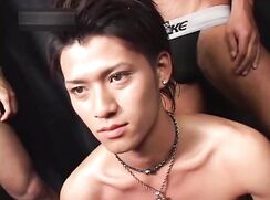 BDSM young japanese boy Jin groped in backroom