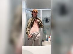 Sexy twink in mullet uncut boner reveal