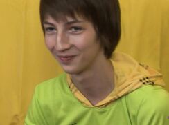 Slim Russian starts jerking off