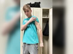 Twink strips in the locker room