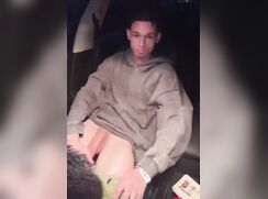 TEEN TEASES *BIG* DICK IN CAR