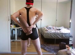 shaved twink fucks huge dildo gaping hole play