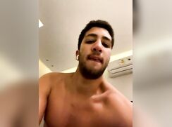 Horny Arab stud stroke a massive load