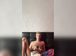 Horny After Gaming Twink Blonde Amateur Cam Voyeur