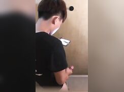 Spy Watching Porn Restroom Public Cum Voyeur