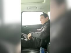 Horny Twink Backseat Car Wank Cam Cum Solo