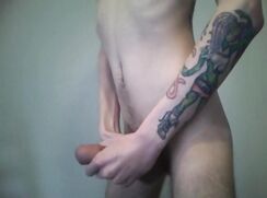 moaning twink cums on his boxers