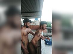 his neighbor and him went to fuck on the roof and thry almost got caught