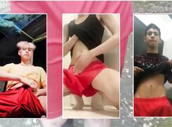 Twinks Finishes off in red soccer shorts boys porn