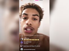Teen accidentally flashes his dick while on Instagram live
