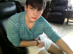 GBT Sexy Guy Cums in Recliner - AI Enhanced Gay Porn Videos