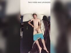 young fit boy takes care of morning wood