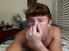 SUPER CUTE BLOND BOY SHOWS OFF THAT PERFECT PINK HOLE