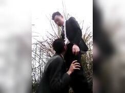 18 year old Chinese boy outdoor blowjob