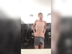 Twink showing his huge cock