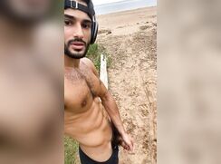 Muscled Hairy Arab boy showing off