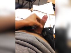 teen jerks off  cums in classroom detention