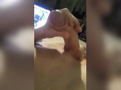 big dick ginger teen shoots cum on his stomach