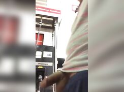 quick cum outdoors at gas pumps