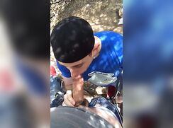 outdoor deep throat blowjob