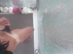 tanned teen shower wank