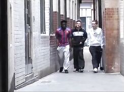 Interracial threesome in white socks