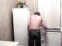 Fat Russian kitchen sex