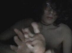 Goth twink licks his own foot