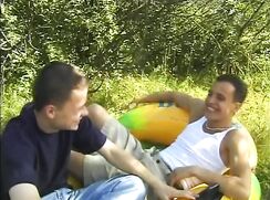 Outdoor Raft Tender Fuck Twinks Gay Porn