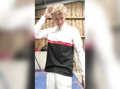 Aiden Twink Blond Muscle Boy with dildo porn