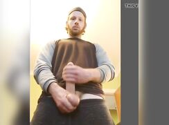 big dick ginger rubs one out