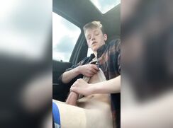 Blond Twink Car Teen Boy Cum