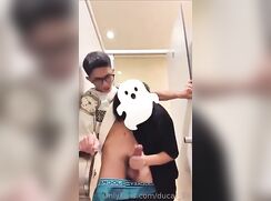 Boy Gets Sucked In Public Restroom & Cums