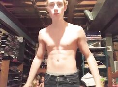 Muscle boy so proud of his body (not nude)