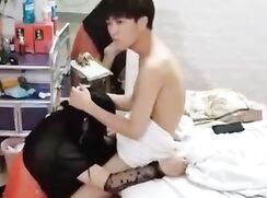 18 year old Chinese boy blown by ladyboy 3