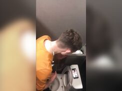 spy for 5 guys jerking in public toilet