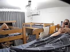 Twink masturbates in boarding school bunk around other boys porn