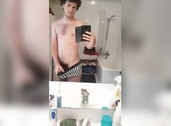 [ABX][4][463] - Curly teen experimenting with bathroom masturbation