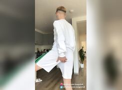 [ABX][4][494] - Blonde soccer player jerks off with inserted anal plug