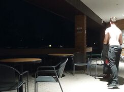 [ABX][4][520] - Fully nude outdoors at the golf club at night,...